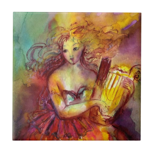 SAPPHO ,DANCE, MUSIC AND POETRY CERAMIC TILE (Front)