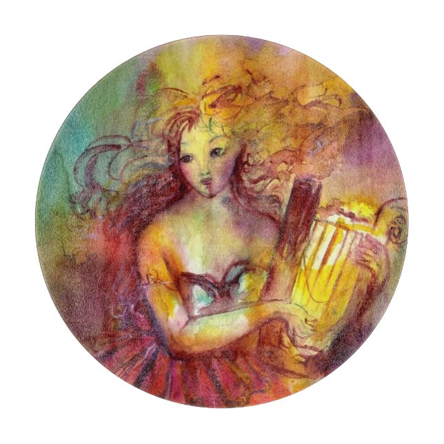 SAPPHO ,DANCE, MUSIC AND POETRY CUTTING BOARD (Front)
