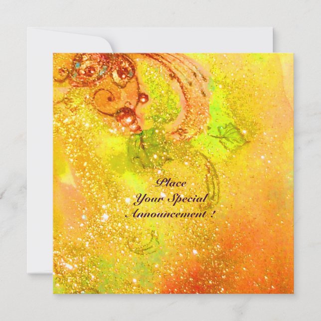 SAPPHO ,DANCE ,MUSIC AND POETRY, Gold Sparkles Announcement (Front)