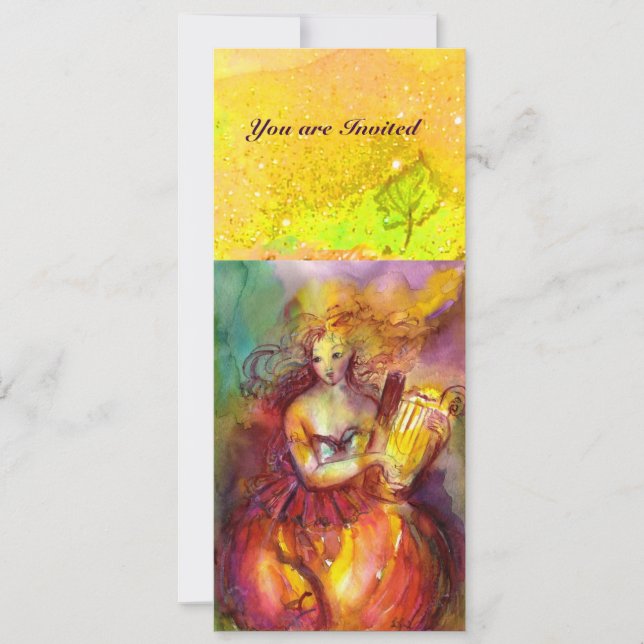 SAPPHO ,DANCE ,MUSIC AND POETRY, Gold Sparkles Invitation (Front)