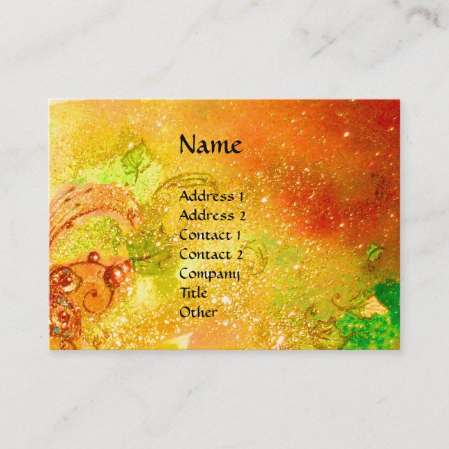 SAPPHO DANCE,MUSIC, POETRY Magic Butterfly Plant Business Card (Front)