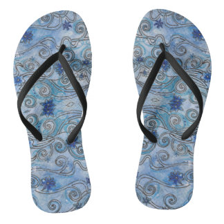 Sapphre Swirls design on Flip Flops