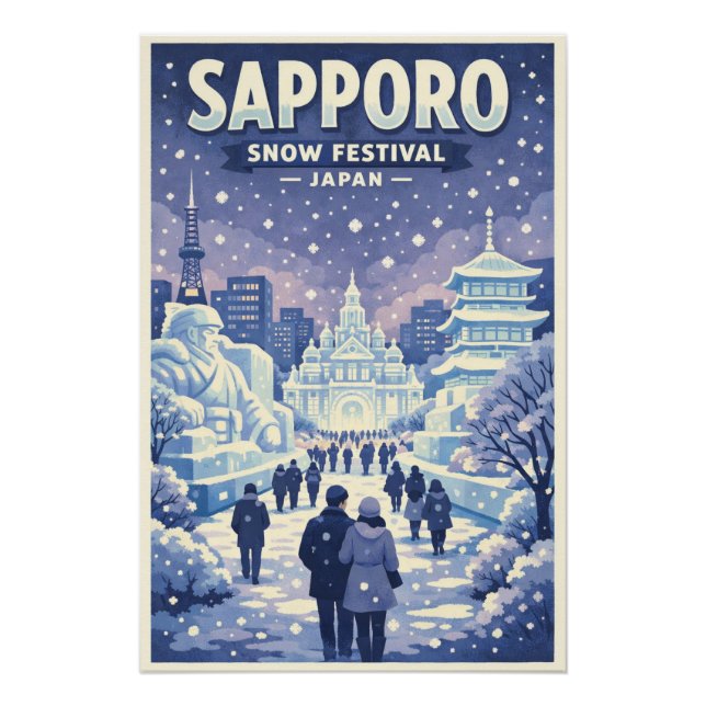 Sapporo Snow Festival in Japan Travel Poster (Front)