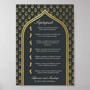 Saptapadi Seven Steps Anniversary Card Poster