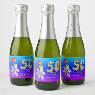 Sara 50th Anniversary Hearts Sparkling Wine Labels