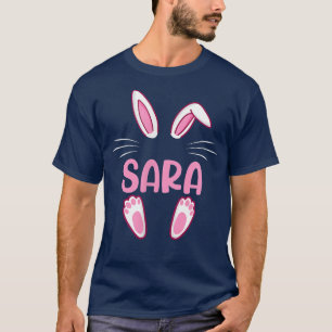 SARA Easter Bunny Funny Novelty Womens Custom Name T-Shirt