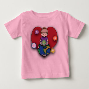 Sara Fay Meditating on Globe with Elementals Baby T-Shirt