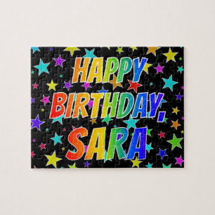 "SARA" First Name, Fun "HAPPY BIRTHDAY" Jigsaw Puzzle