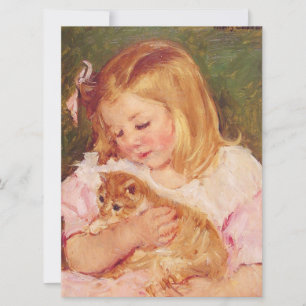 Sara Holding a Cat (by Mary Cassatt) Card