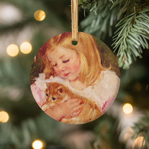 Sara Holding a Cat   Mary Cassatt Ceramic Ornament