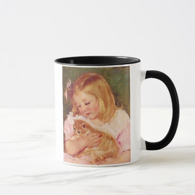 Sara Holding a Cat, Mary Cassatt Mug (Right)