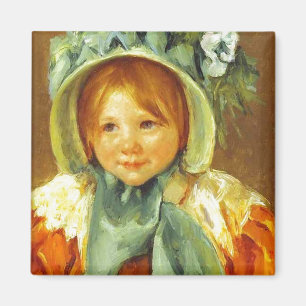 Sara in a Green Bonnet. c. 1901, Mary Cassatt Magnet