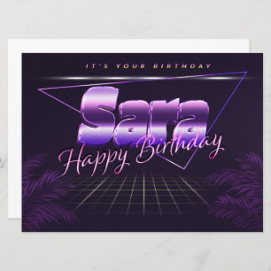 Sara Name First name pura retro card Birthday
