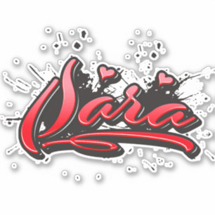 Sara red Heart Graffiti Sticker