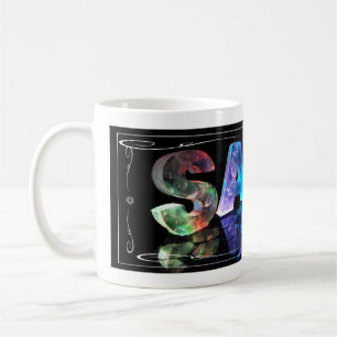 Sara  - The Name Sara in 3D Lights (Photograph) Coffee Mug