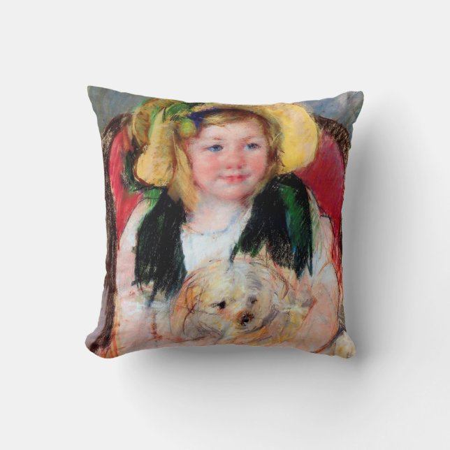 Sara with Her Dog, Cassatt Cushion (Front)