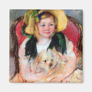 Sara with Her Dog, Cassatt Magnet