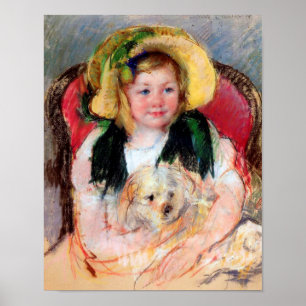 Sara with Her Dog, Cassatt Poster