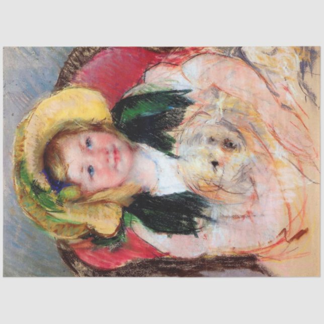 Sara with Her Dog, Cassatt Tissue Paper (Front)