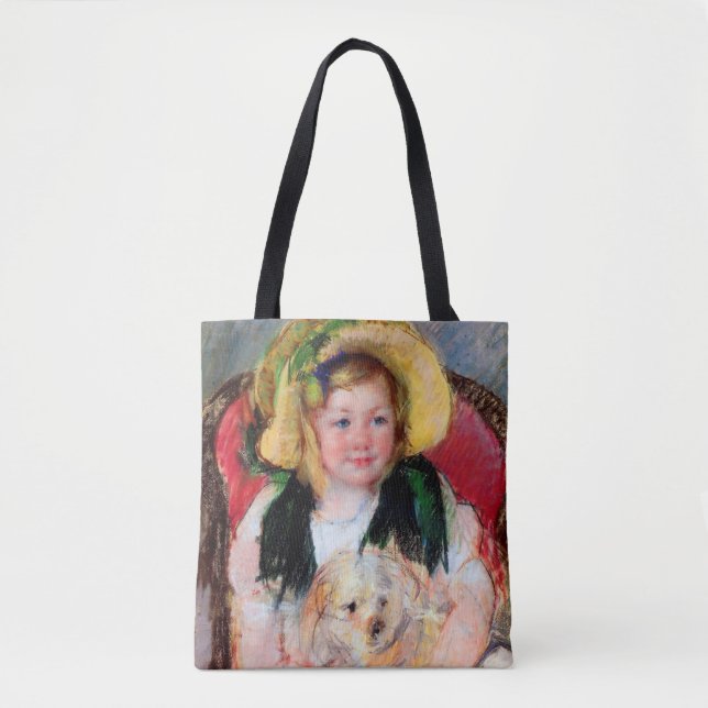 Sara with Her Dog, Cassatt Tote Bag (Front)