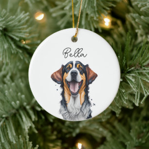Sarabi Dog Pet Custom Name Holiday Christmas Ceramic Ornament
