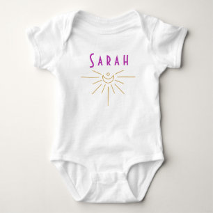 Sarah Baby Name Romper Sunshine Boho Hippie Gift Bodysuit