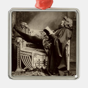 Sarah Bernhardt (1844-1923) as Hamlet in the 1899 Metal Ornament