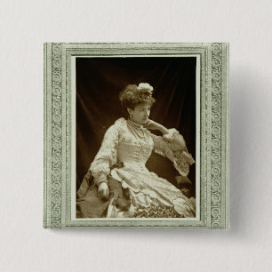 Sarah Bernhardt (1844-1923), from 'Galerie Contemp 15 Cm Square Badge