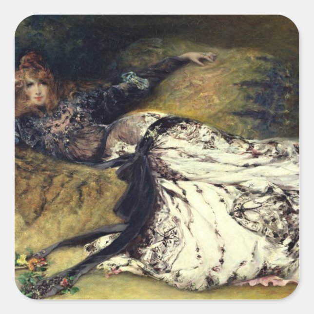 Sarah Bernhardt  1871 Square Sticker (Front)