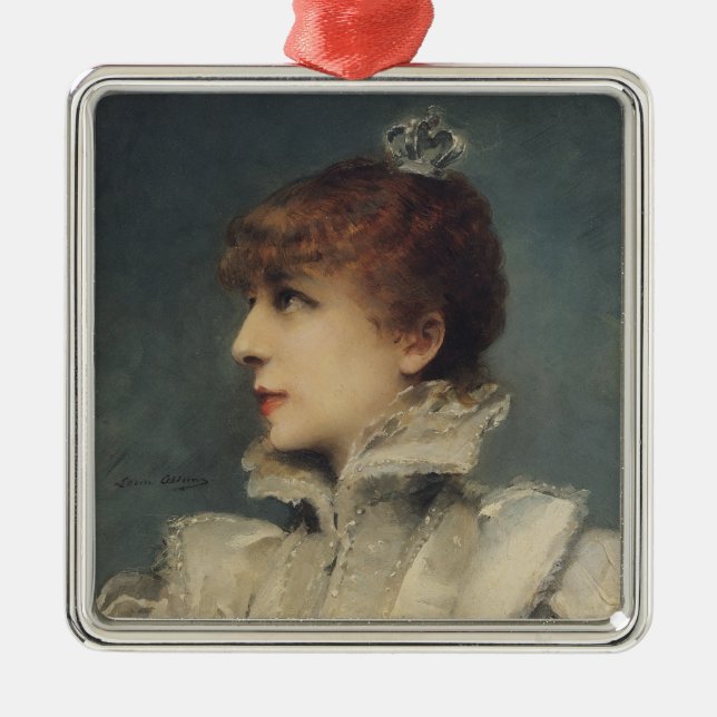 Sarah Bernhardt  1875 Metal Ornament (Front)