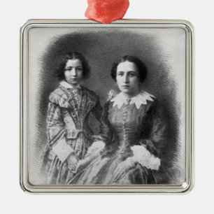 Sarah Bernhardt and her mother? Metal Tree Decoration