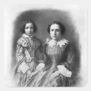 Sarah Bernhardt and her mother? Square Sticker