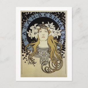 Sarah Bernhardt by Alphonse Mucha Postcard