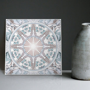 Sarah Bernhardt Inspired Artwork by Alphonse Mucha Ceramic Tile