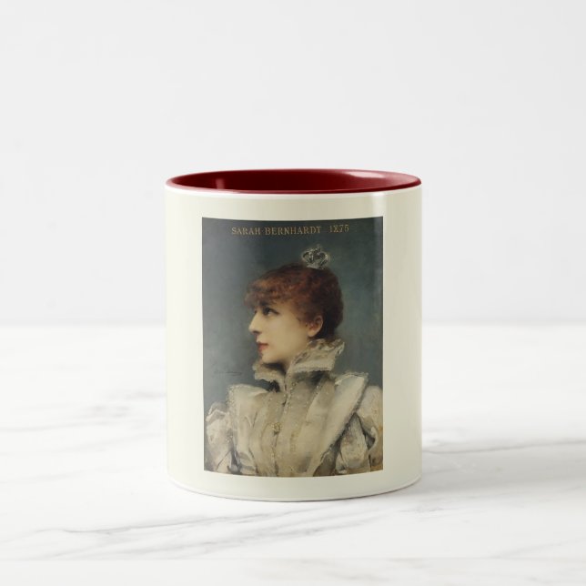 Sarah Bernhardt, Louise Abbéma  Portrait Two-Tone Coffee Mug (Center)