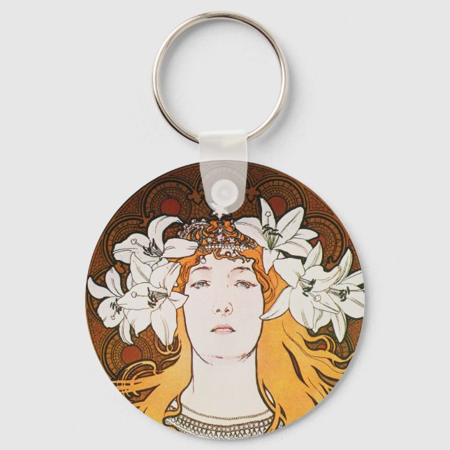 Sarah Bernhardt, Mucha Key Ring (Front)