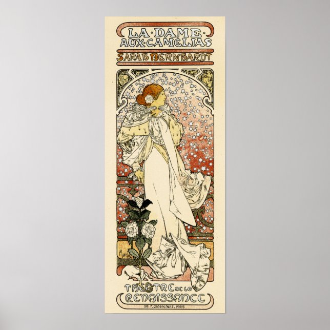 SARAH BERNHARDT Paris Theatre Mucha Art Nouveau Poster (Front)