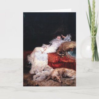 Sarah Bernhardt with Borzoi Card