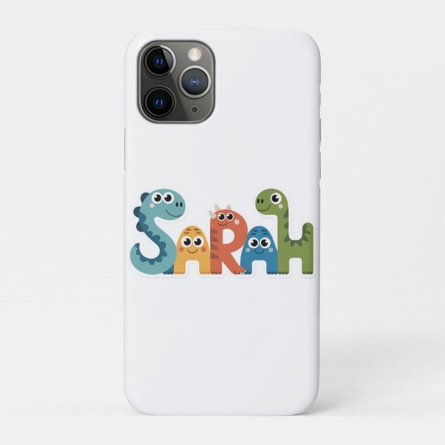 Sarah Dinosaur Name  Cute Dino Letters Design Case-Mate iPhone Case (Back)
