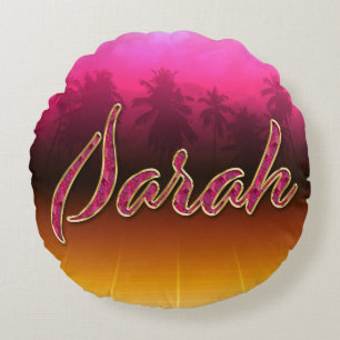 Sarah First Name golden pink cushion