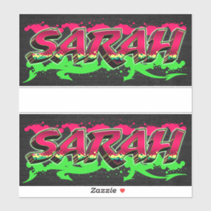 Sarah First Name Graffiti Sticker