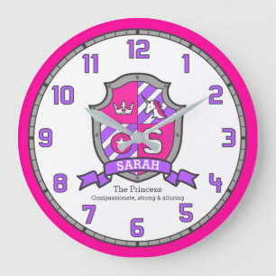 Sarah letter S name meaning princess shield Large Clock