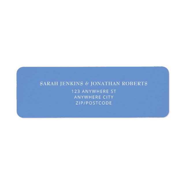SARAH Modern Dusty Blue RSVP Return Address Label (Front)