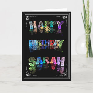 Sarah -  Name in Lights greeting card (Photo)