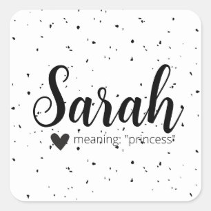 Sarah Name Meaning Labels Minimal Neutral Black