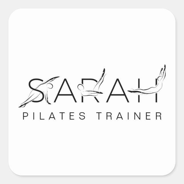 SARAH Name Pilates Instructor  Square Sticker (Front)