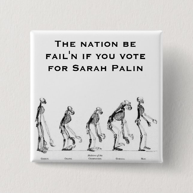 Sarah Palin- Creationist 15 Cm Square Badge (Front)