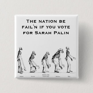 Sarah Palin- Creationist 15 Cm Square Badge