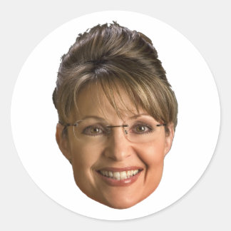 sarah palin head classic round sticker