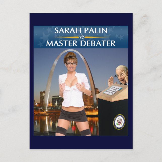 Sarah Palin - Master Debater Postcard (Front)